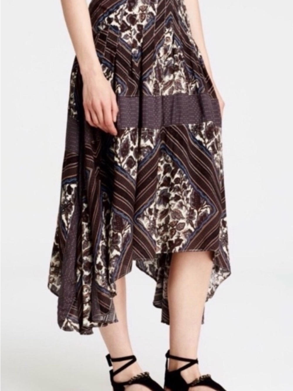 Free People Brown Paradise Midi Skirt